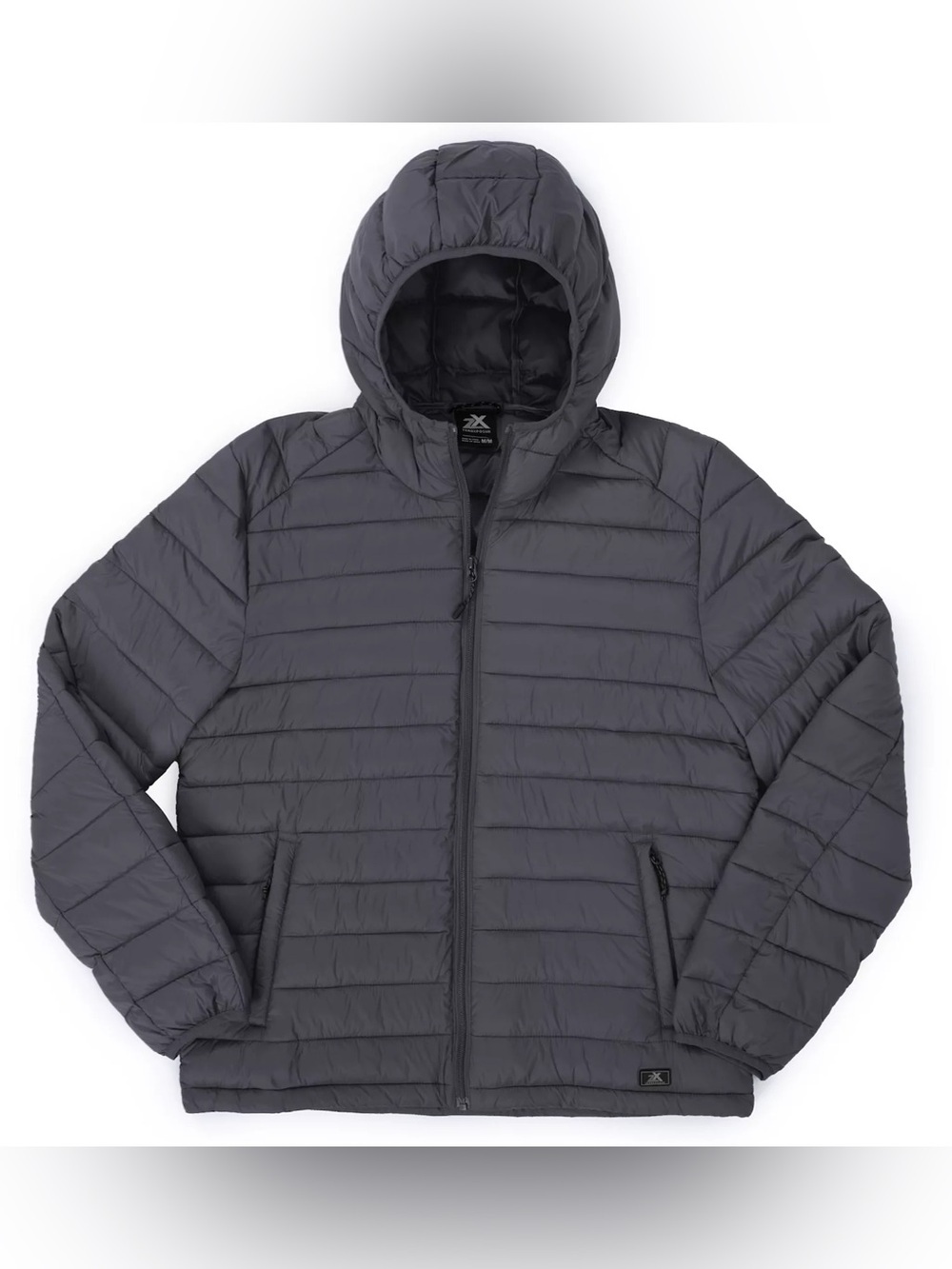 ZeroXposur Men's Hooded Puffer Jacket in Charcoal Gray